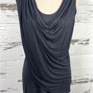 CABI Overlay Sleeveless Cowl Top Gray S #105